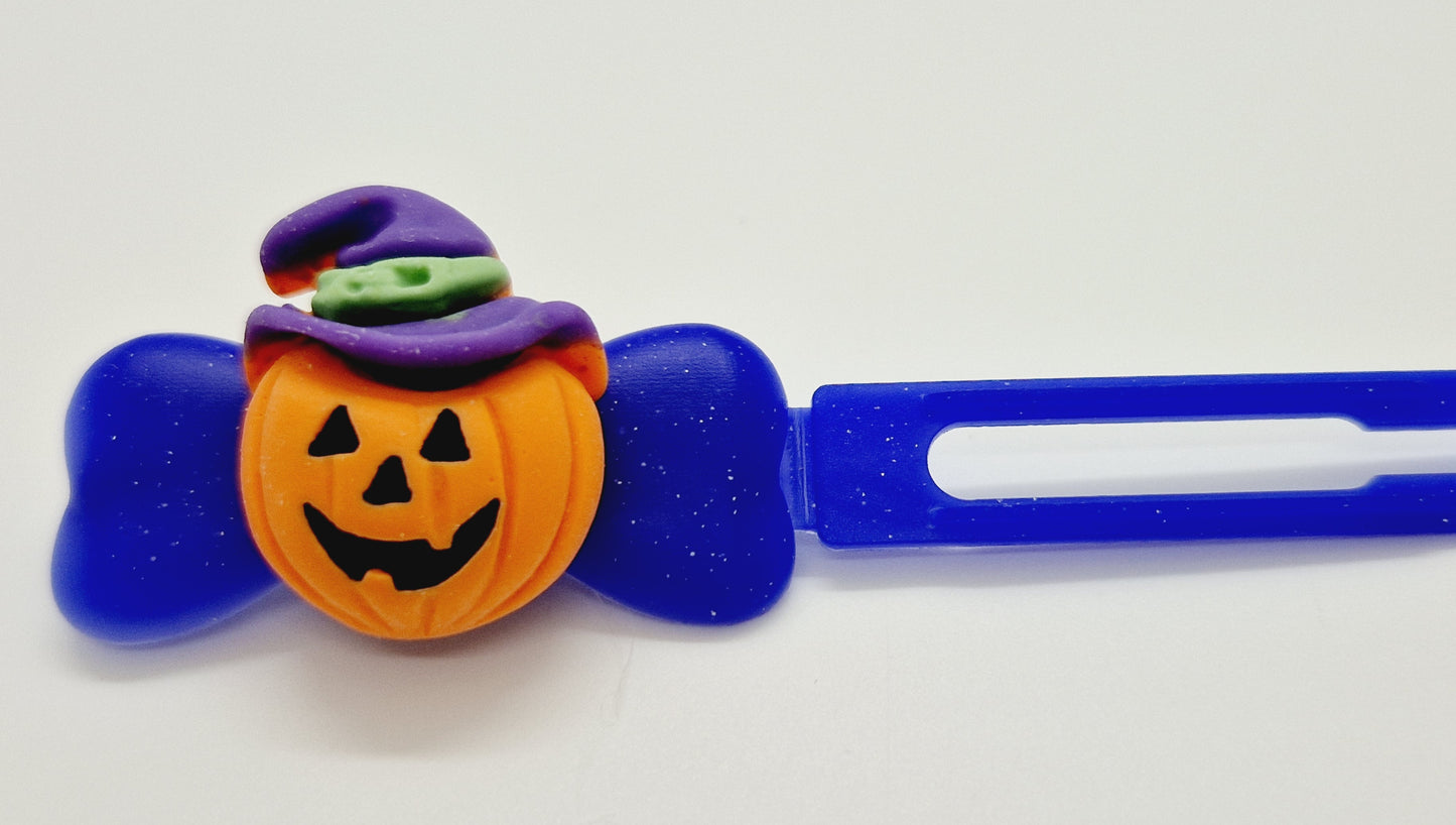 Halloween Pumpkin in Hat Barrette 4.5cm & 3.5cm Novelty clip