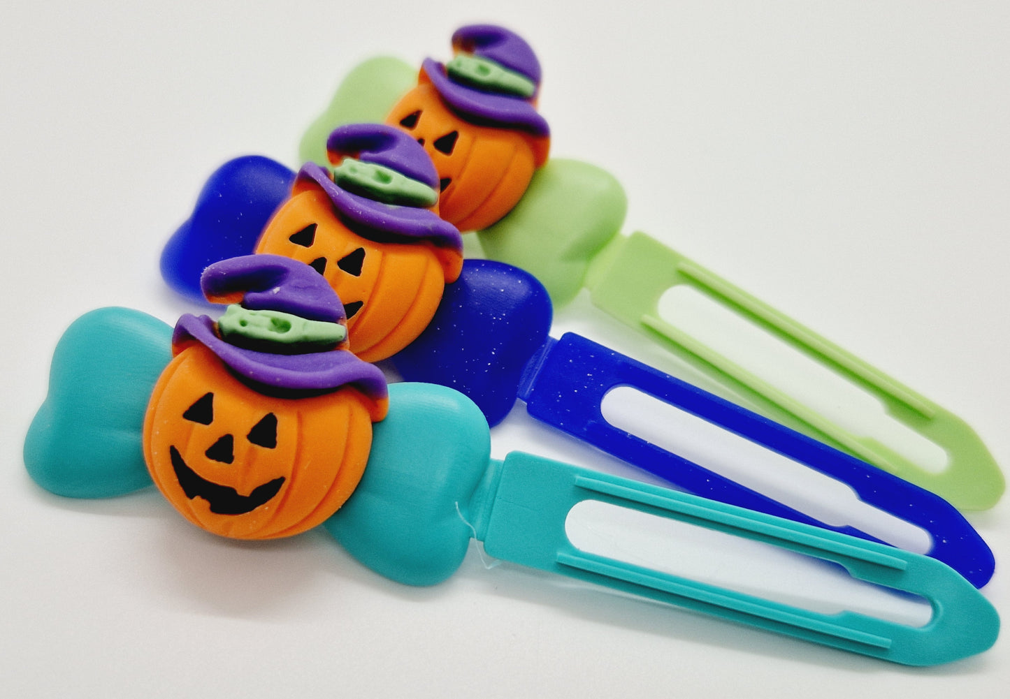 Halloween Pumpkin in Hat Barrette 4.5cm & 3.5cm Novelty clip