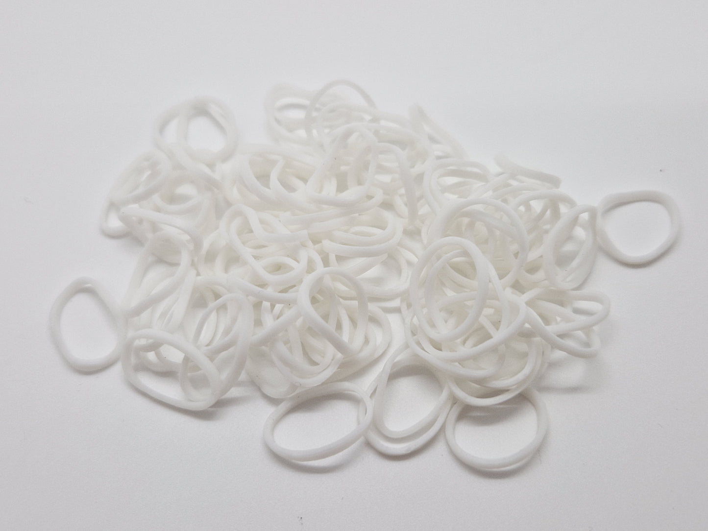 White Rubber Top Knot Elastics