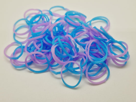 Pastel Pink & Blue Rubber Top Knot Elastics