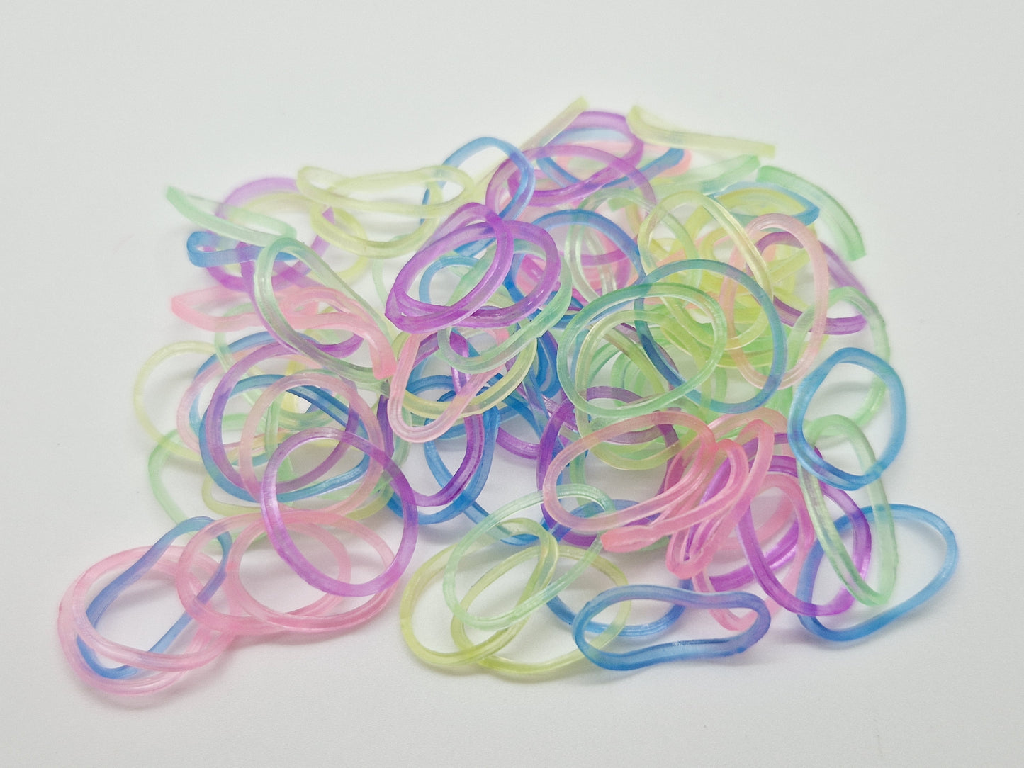 Pastel Colour Clear Rubber Top Knot Elastics