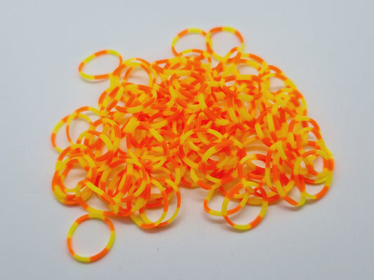 Orange & Yellow Rubber Top Knot Elastics