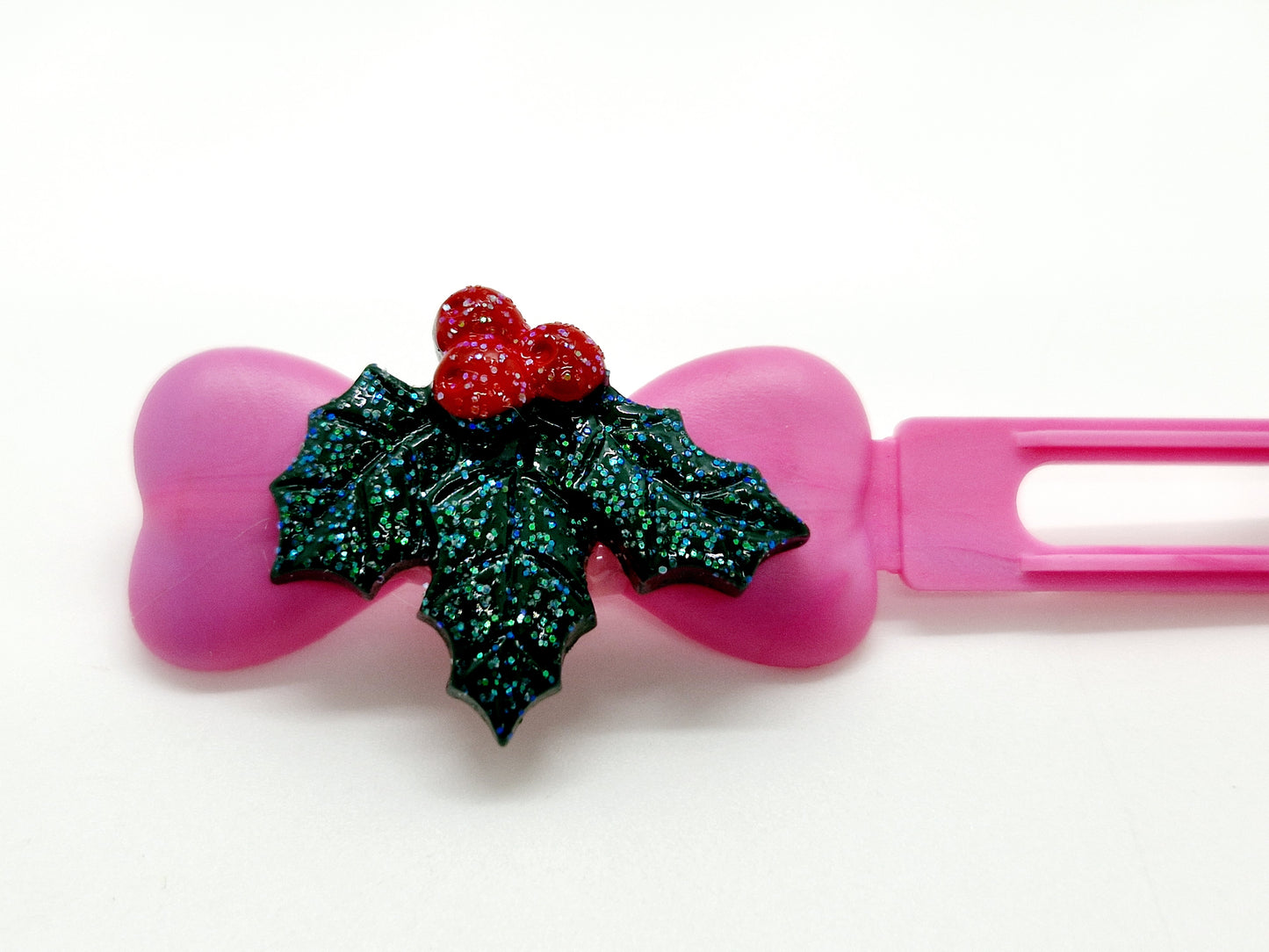 Holly Berry top knot 4.5cm clips