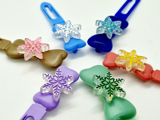 Snowflake top knot clips