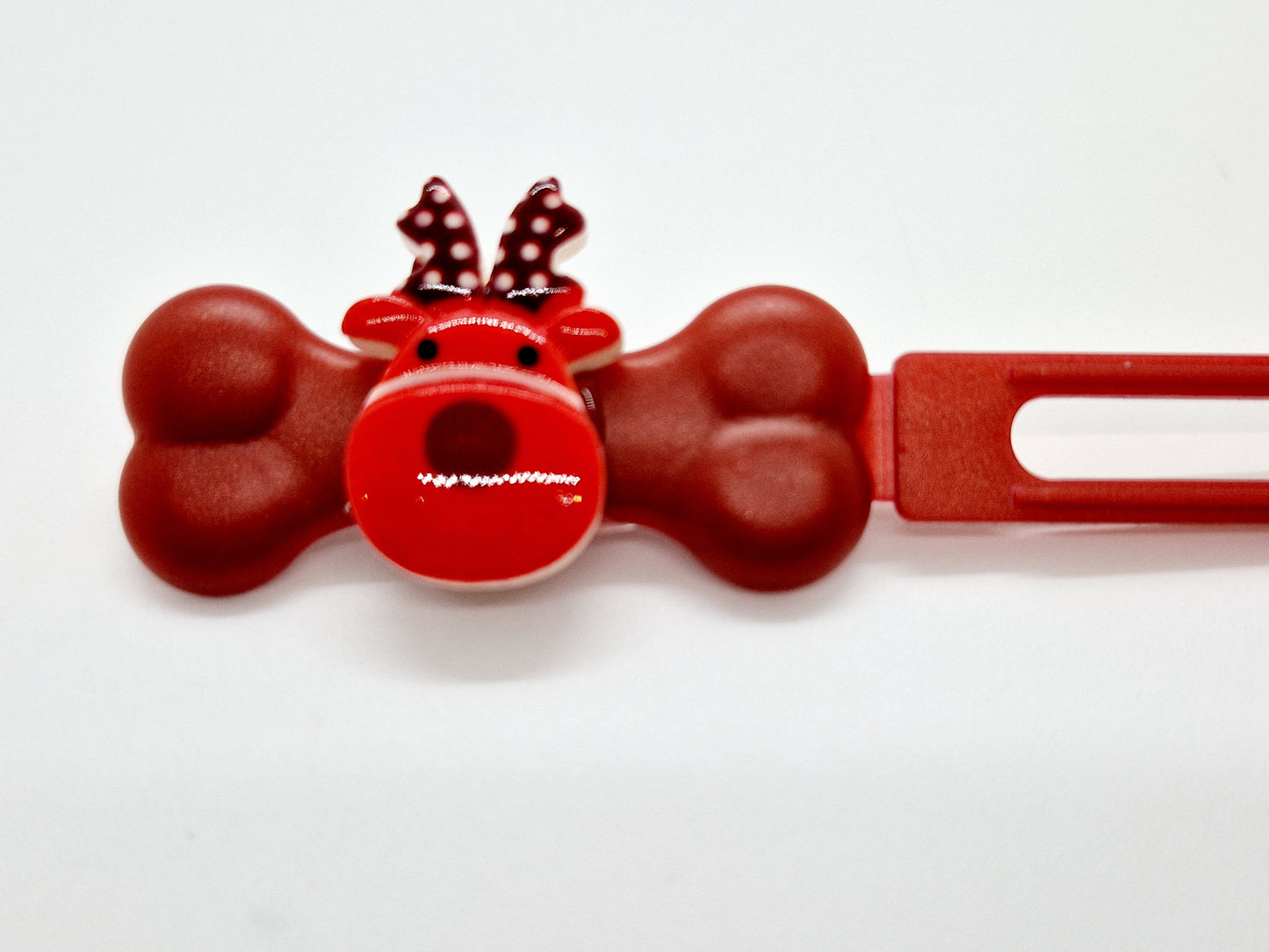 Christmas Reindeer Rudolph Barrette 4.5cm Novelty clip