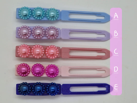 Coloured Pearls Barrette 4.5cm Novelty clip