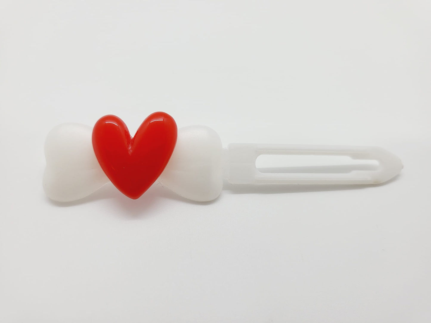 Valentine red heart on 3.5cm & 4.5cm Clips