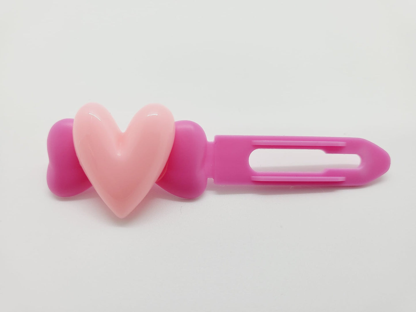 Coeur rose Saint Valentin sur Clips 3,5 cm