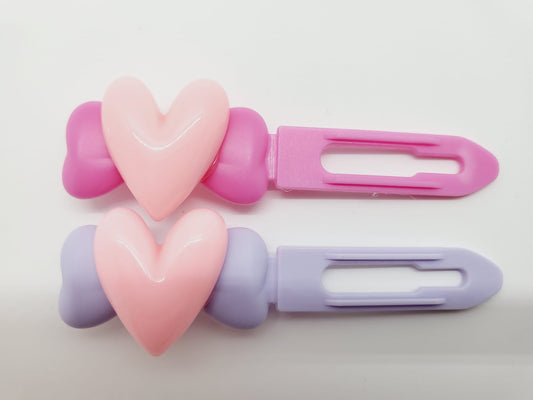 Valentine pink heart on 3.5cm Clips