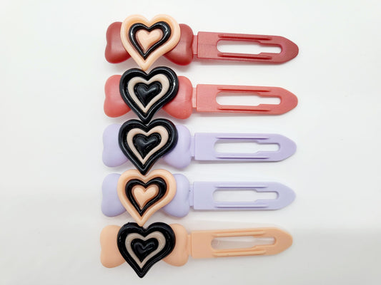 Valentine heart on 3.5cm Clips