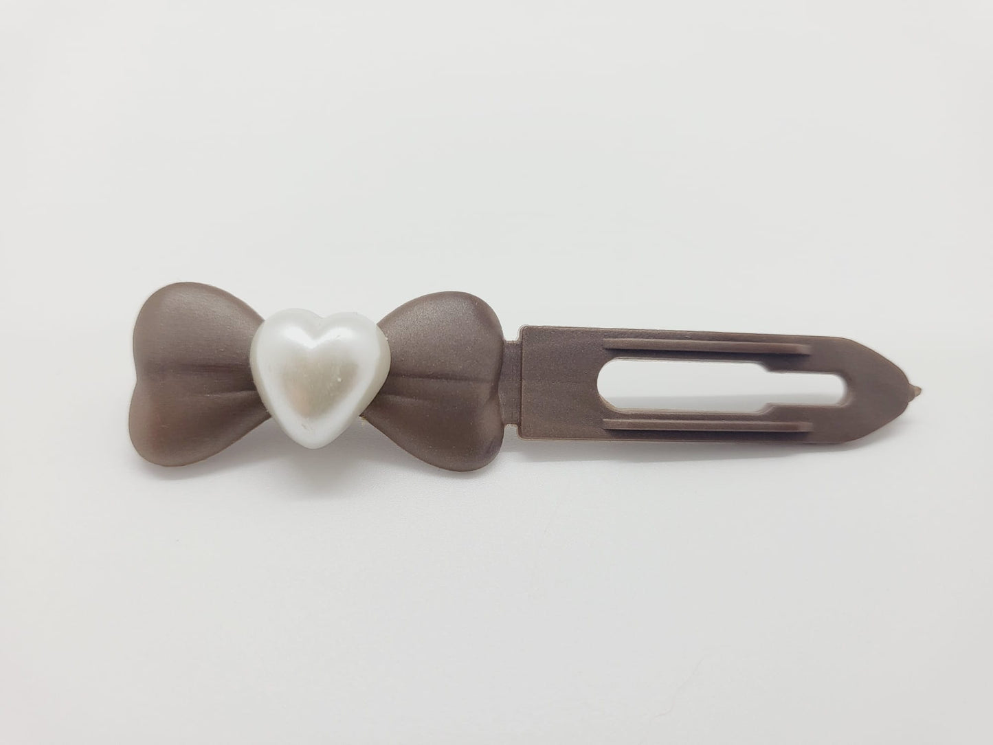 Valentine Pearl heart on 3.5cm Clips