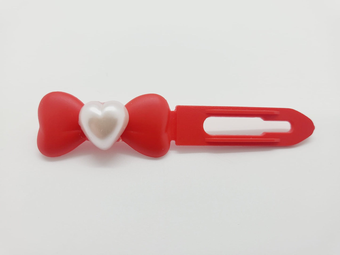 Valentine Pearl heart on 3.5cm Clips