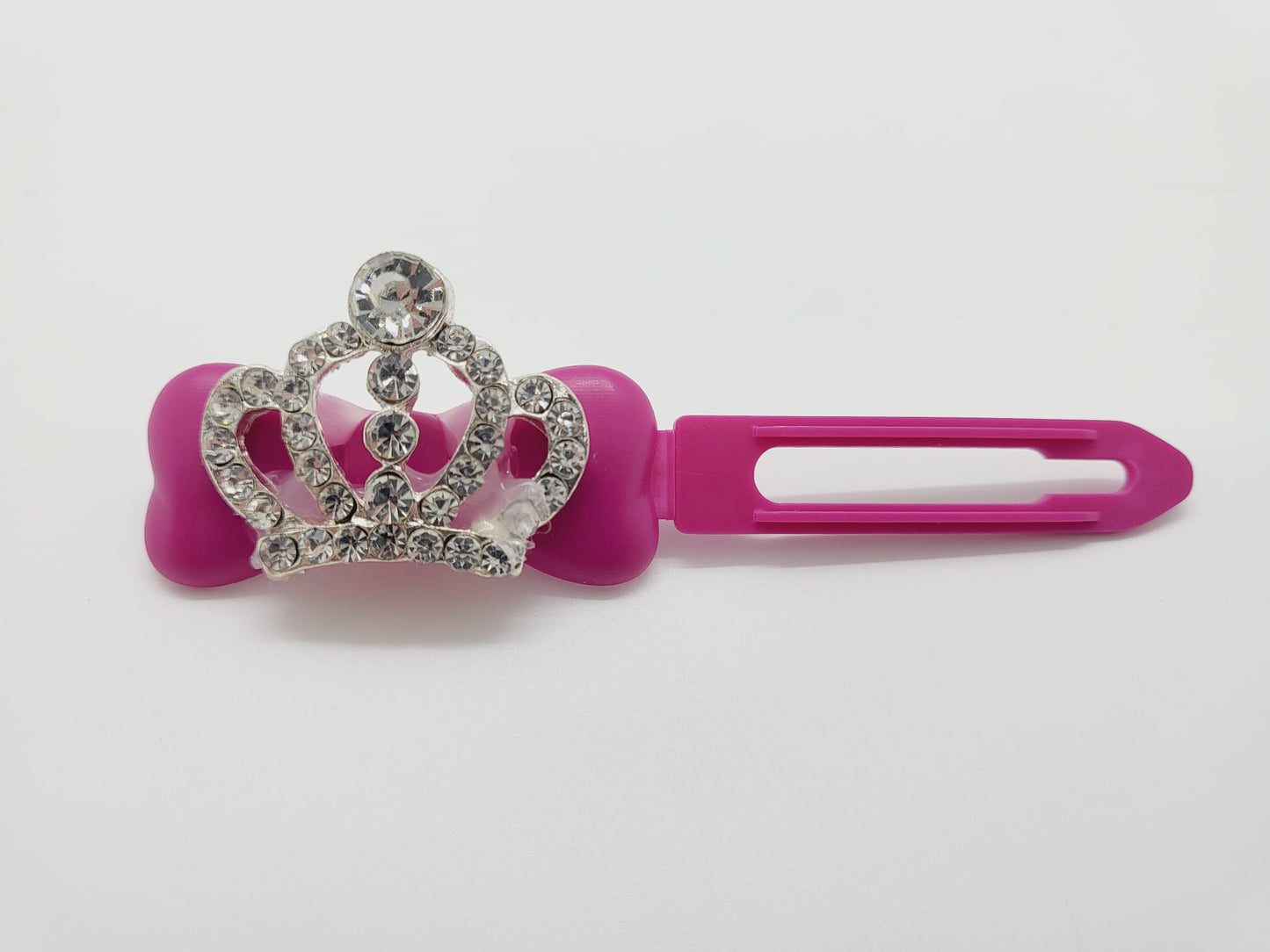 Clearance Item Diamante Tiara on Fuchsia Posh Puppy Clip (Missing Stone)