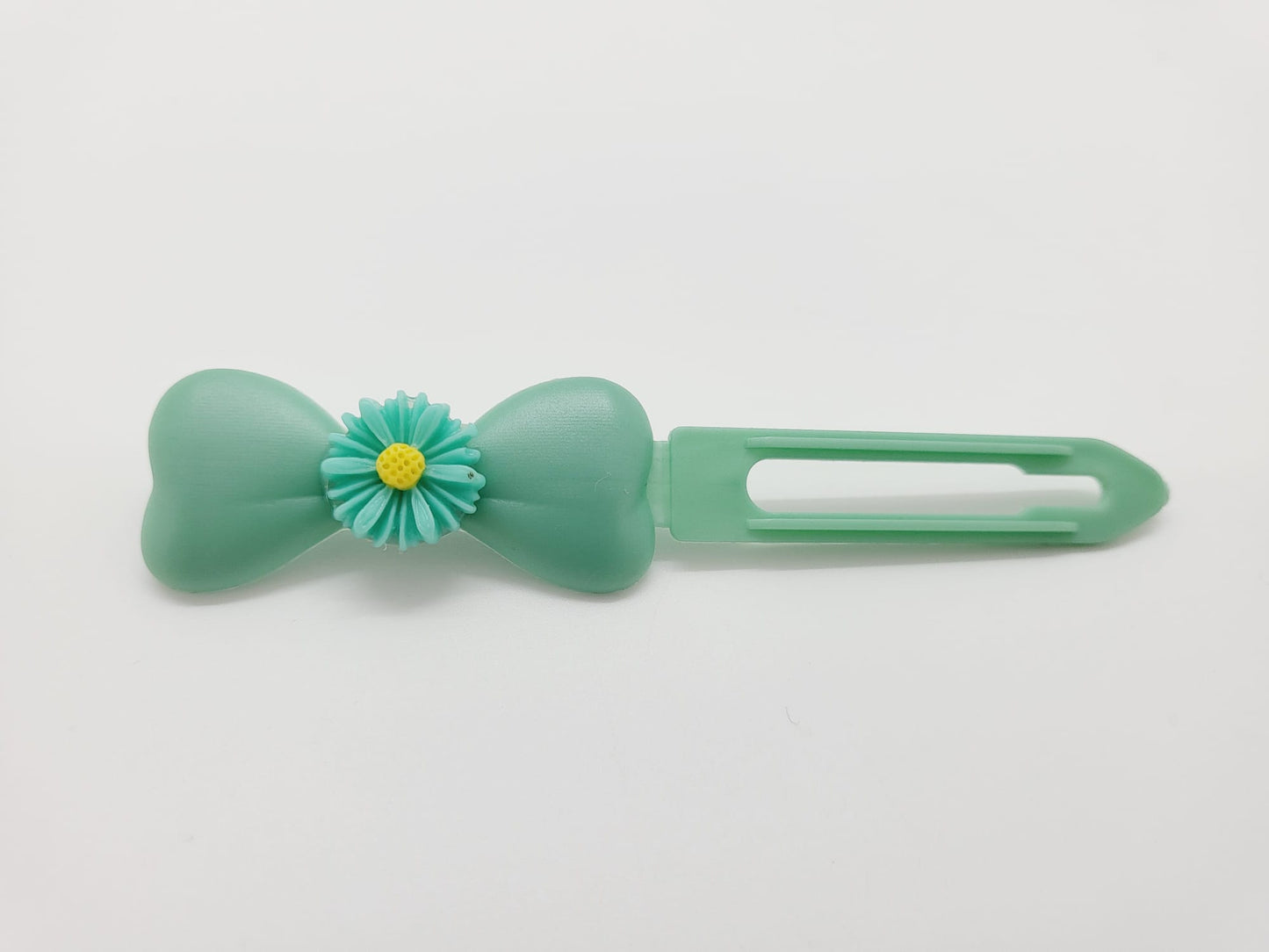 Aqua Daisy Flower Top Knot Clip