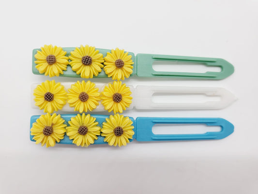 Yellow Daisy Chain Flower Top Knot Clip