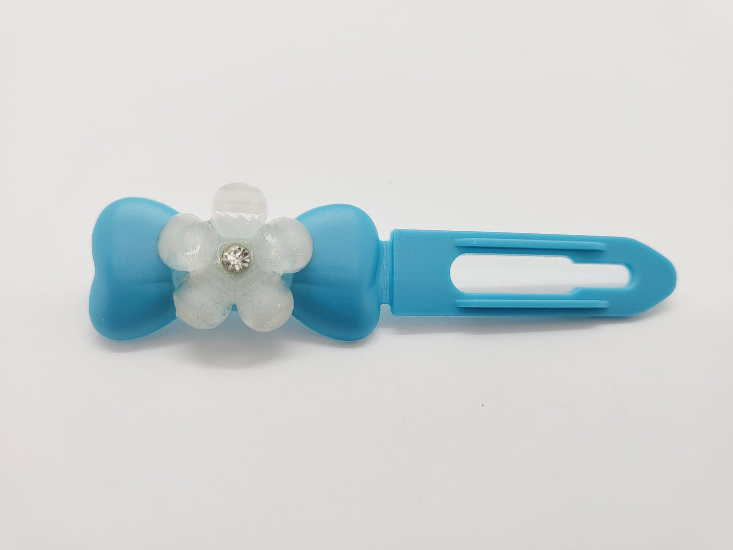 Pearl Glass Diamante Flower Top Knot Clip