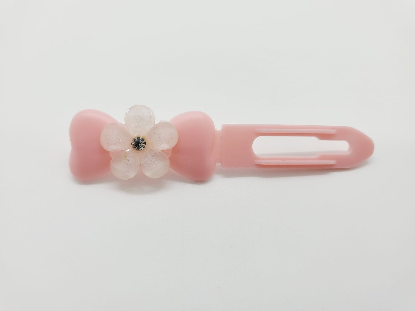 Pearl Glass Diamante Flower Top Knot Clip