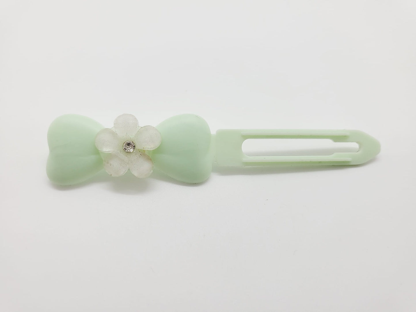 Pearl Glass Diamante Flower Top Knot Clip