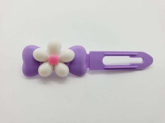 Pretty white Flower on a lavender Top Knot Clip for dogs