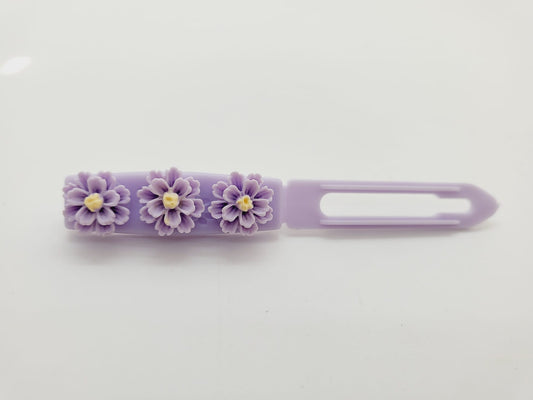 Lavender Daisy Chain Flower Top Knot Clip