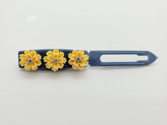 Sunshine yellow Daisy Chain Flower Top Knot Clip