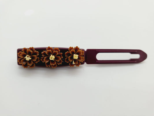 Chocolate Daisy Chain Flower Top Knot Clip