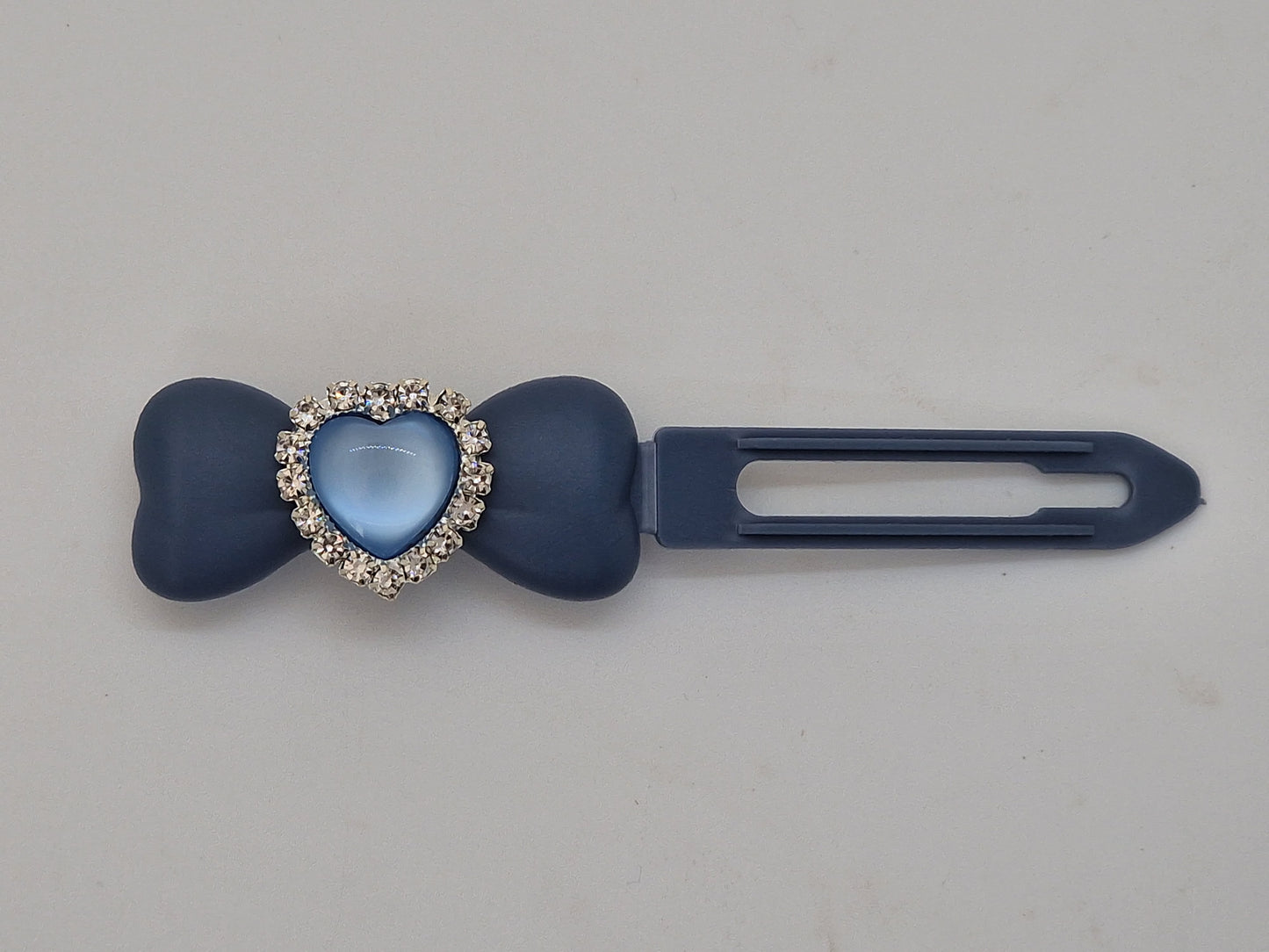 Herzspange mit Diamanten, 4,5 cm und 3,5 cm, neuartiger Clip.