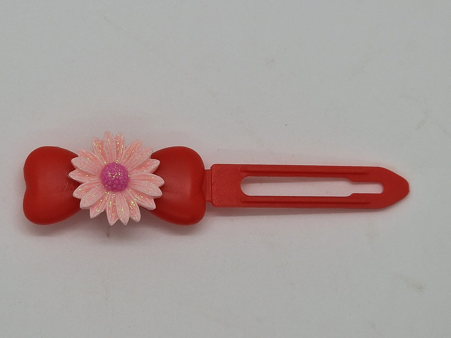 Pink Glitter Daisy Barrette 4.5cm Novelty clip